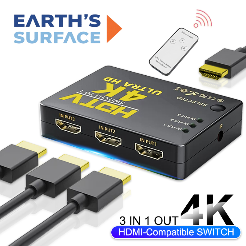 Esports Gaming Hub - 3 อินพุต 1 เอาต์พุต HDMI-เข้ากันได้กับสวิตช์ HDMI
