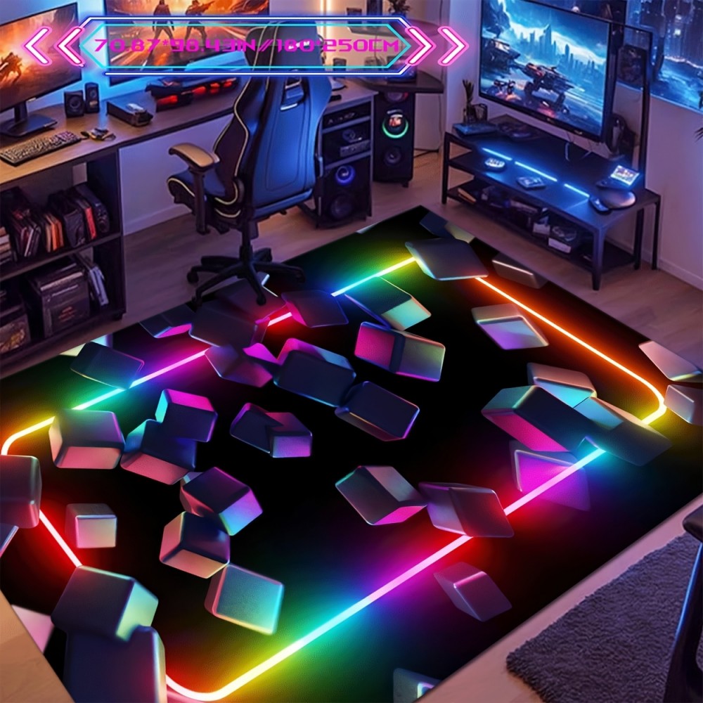 Esports Gaming Design - แผ่นรองเล่นเกม VIKAMA ดีไซน์สีสันสดใส พรมมีสไตล์ ซักด้วยเครื่องได้ เหมาะสำหรับห้องอีสปอร์ตและทางเข้าร้านอินเทอร์เน็ตคาเฟ่