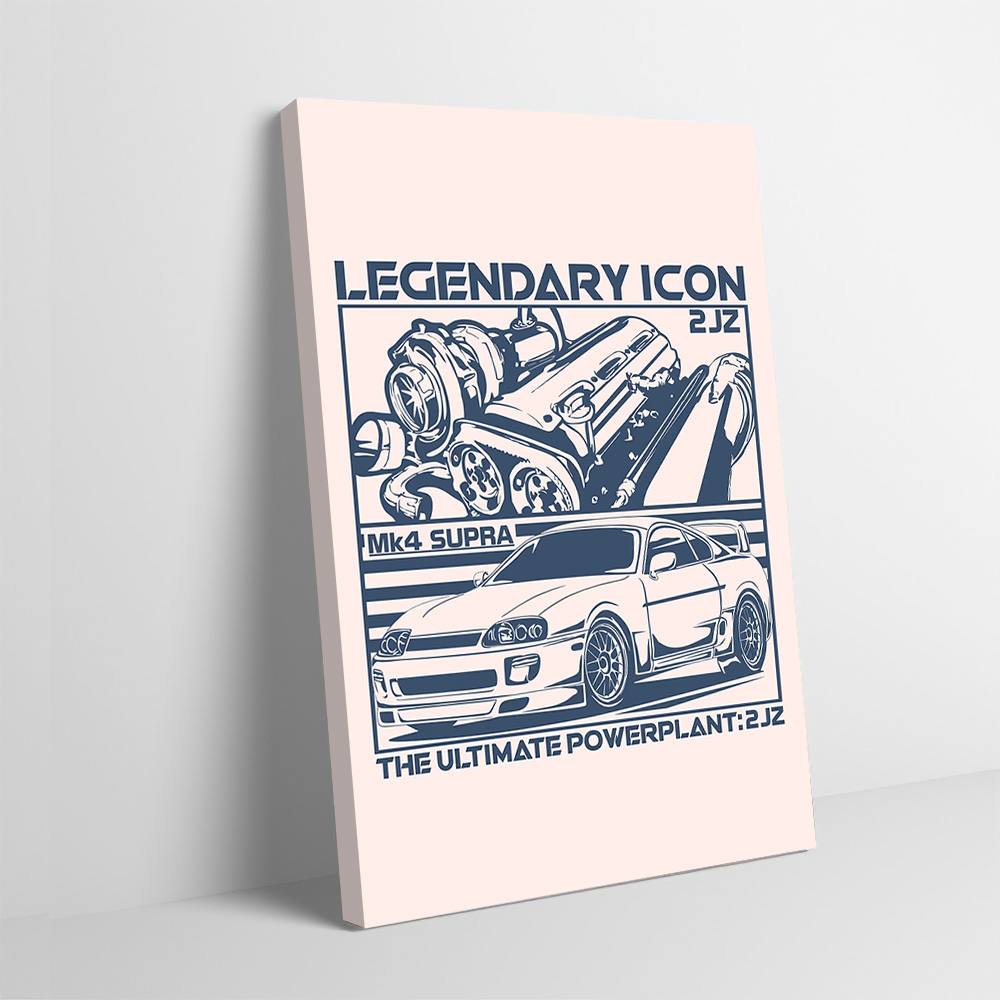 Esports Gaming Poster - โปสเตอร์พิมพ์ลายรถสปอร์ต MK4 เครื่องยนต์ 2JZ ภาพพิมพ์บนผ้าแคนวาสสำหรับตกแต่งห้องนอน ห้องเล่นเกม