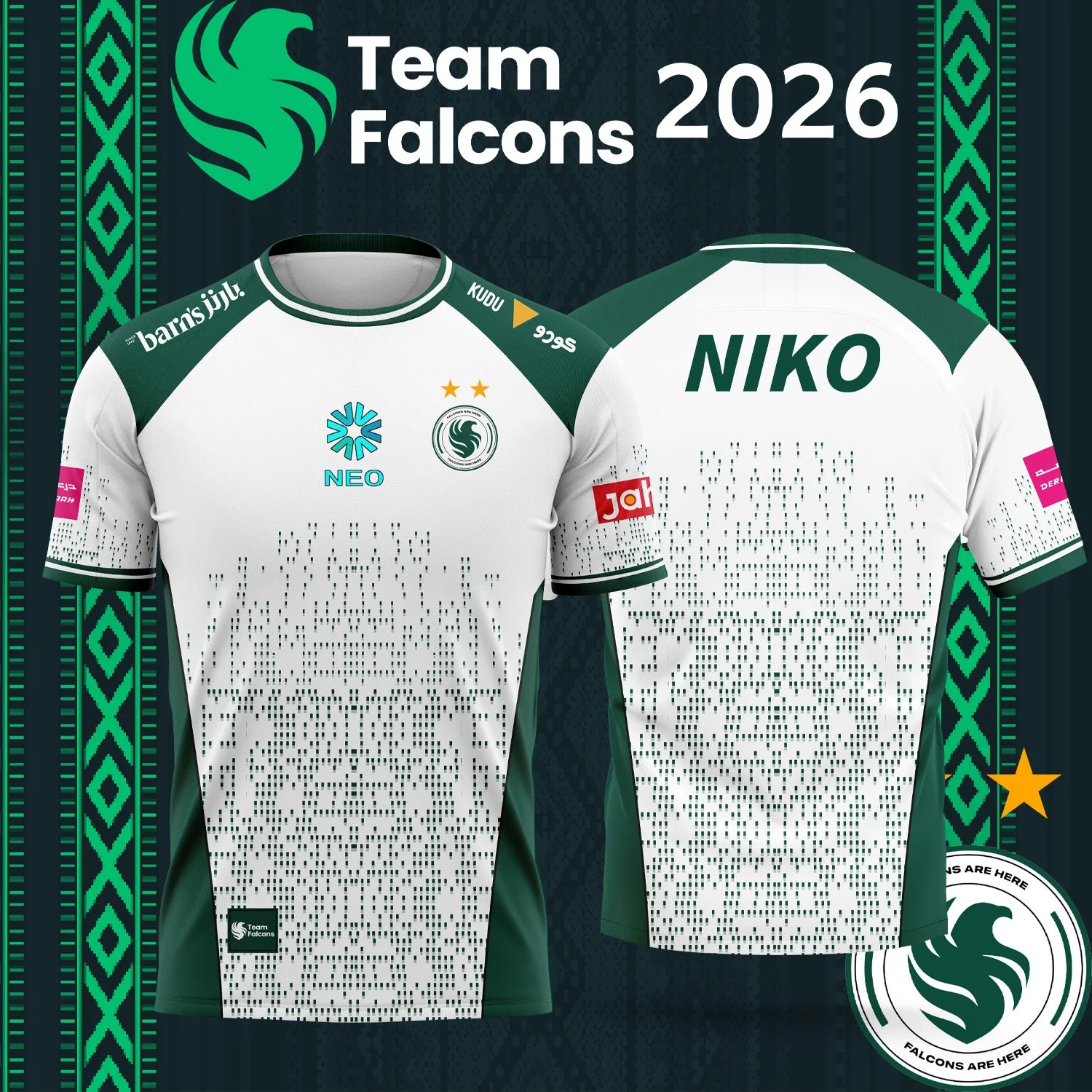 Esports Gaming Teams - เสื้อทีมฟอลคอนส์ นิโก้ อีสปอร์ตส์ ลายพิกเซล รุ่น Family