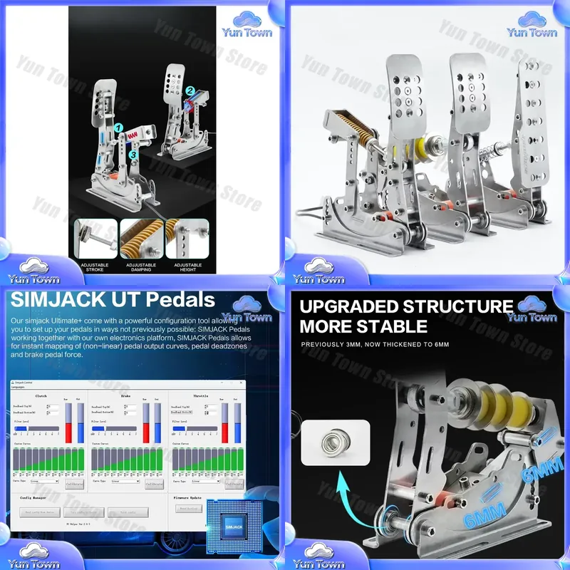 Esports Gaming Setup - แป้นเหยียบ Simjack NEW UT สำหรับโปรแกรมจำลองการขับรถบนพีซี สำหรับเกมแข่งรถ