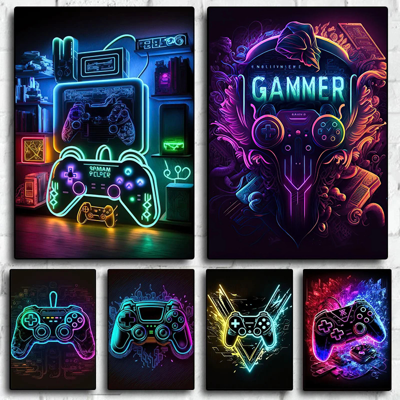 Esports Gaming Poster - Neon Pop Cool Gaming Wall Art