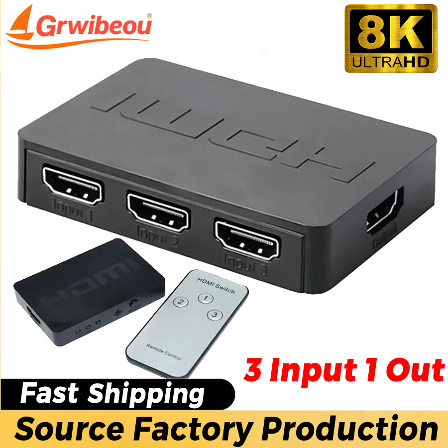 Esports Gaming Hub - 3 พอร์ต HDMI-เข้ากันได้กับสวิตช์ 3 อินพุต 1