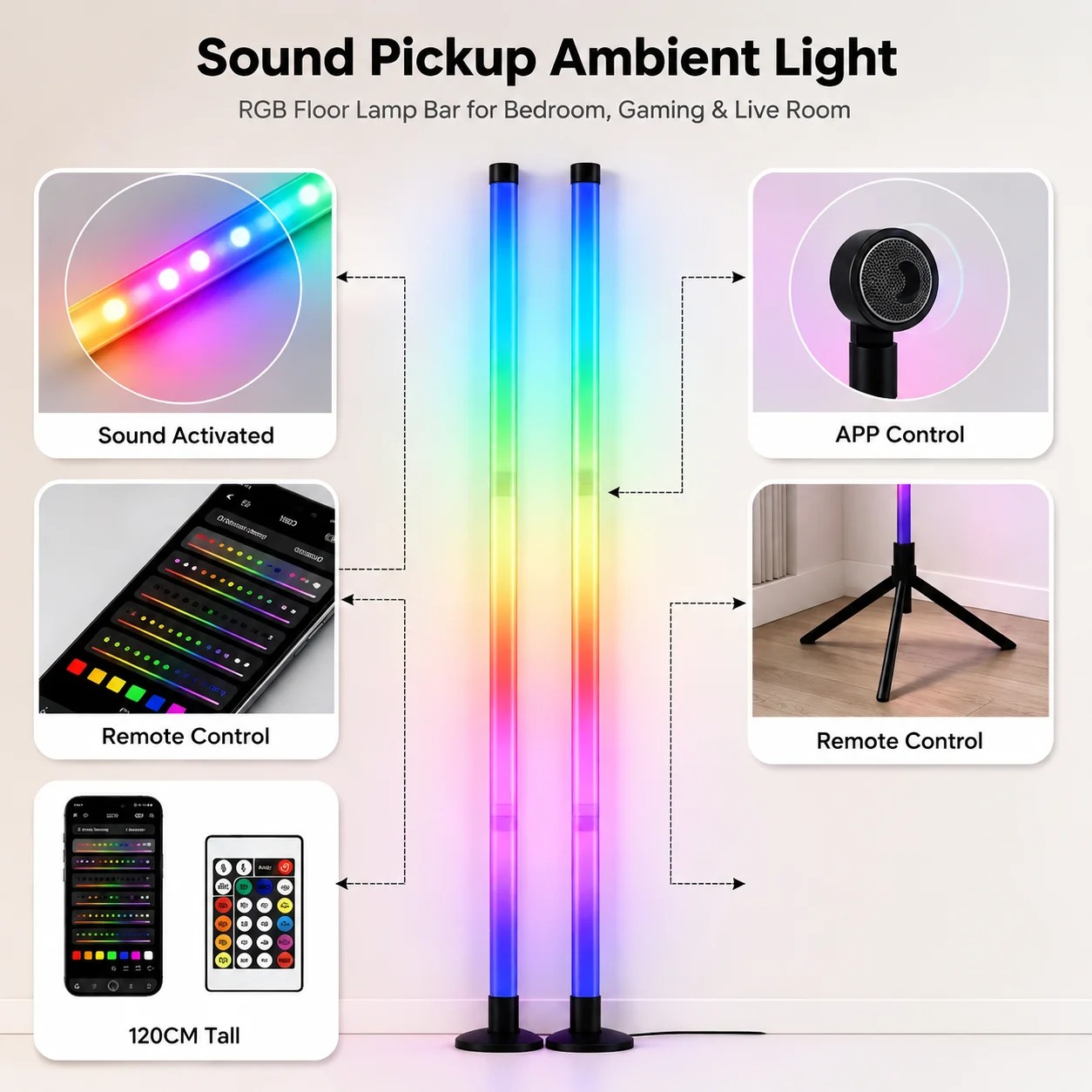 โคมไฟตั้งพื้น RGB ขนาด 120 ซม. - Esports Gaming Setup บทวิจารณ์และราคา