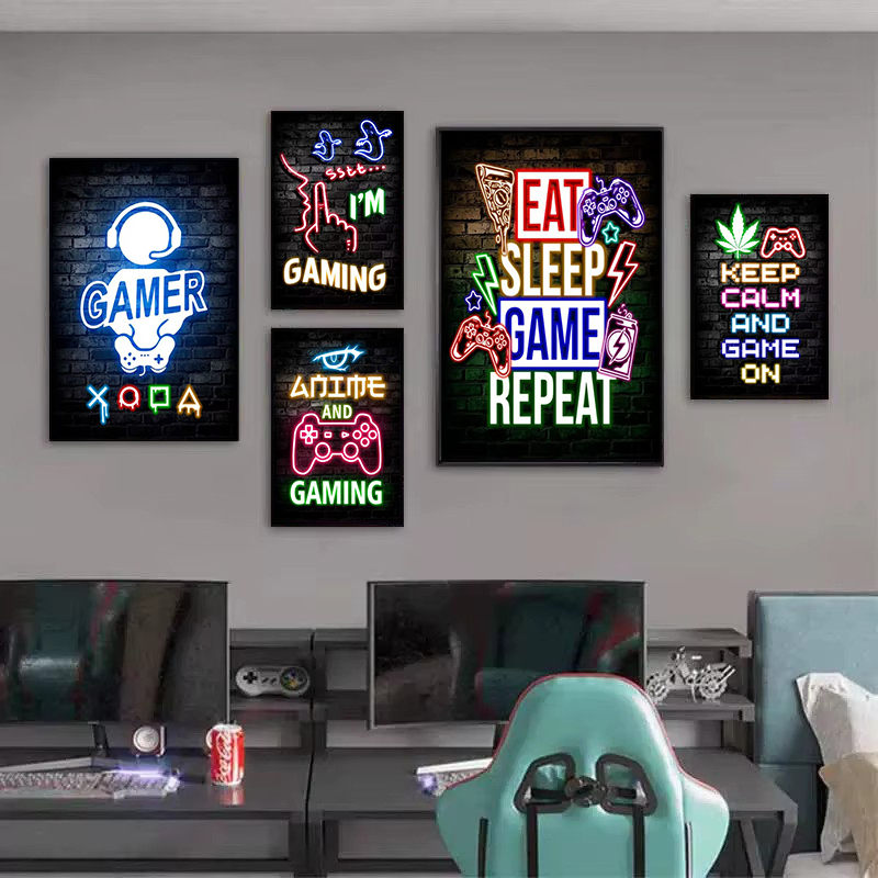 ภาพพิมพ์บนผ้าใบแบบไม่มีกรอบ 1  - Esports Gaming Poster บทวิจารณ์และราคา