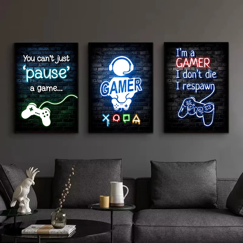 ภาพพิมพ์บนผ้าใบแบบไม่มีกรอบ 1  - Esports Gaming Poster บทวิจารณ์และราคา