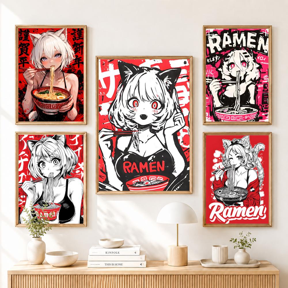 อะนิเมะสาวแมวภาพวาดการประดิษฐ์ - Esports Gaming Poster บทวิจารณ์และราคา