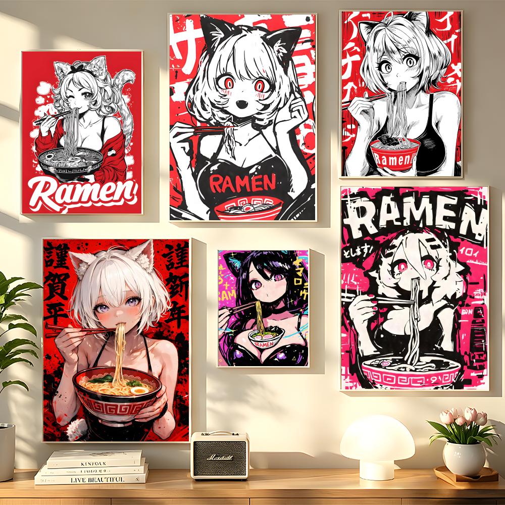 อะนิเมะสาวแมวภาพวาดการประดิษฐ์ - Esports Gaming Poster บทวิจารณ์และราคา