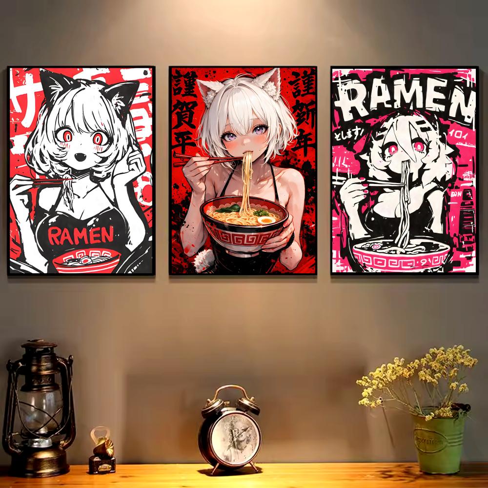 อะนิเมะสาวแมวภาพวาดการประดิษฐ์ - Esports Gaming Poster บทวิจารณ์และราคา
