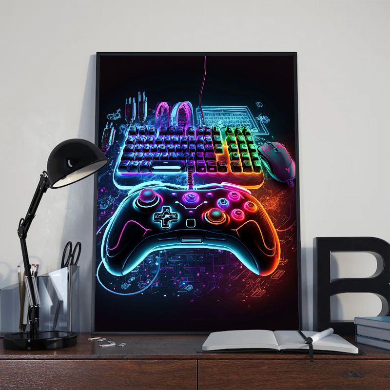 Neon Pop Cool Gaming Wall Art  - Esports Gaming Poster บทวิจารณ์และราคา