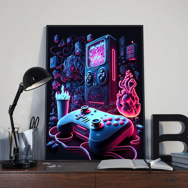 Neon Pop Cool Gaming Wall Art  - Esports Gaming Poster บทวิจารณ์และราคา