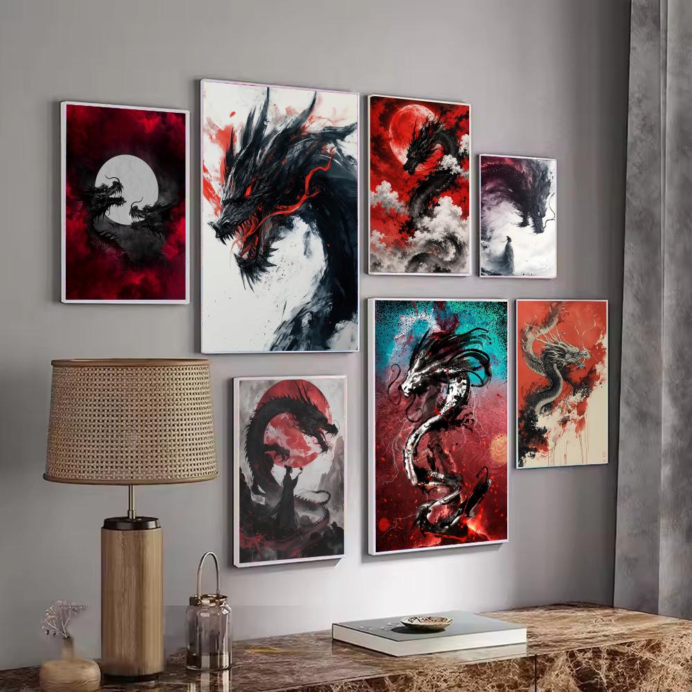 โปสเตอร์มังกรดำสติกเกอร์กันน้ำ - Esports Gaming Poster บทวิจารณ์และราคา